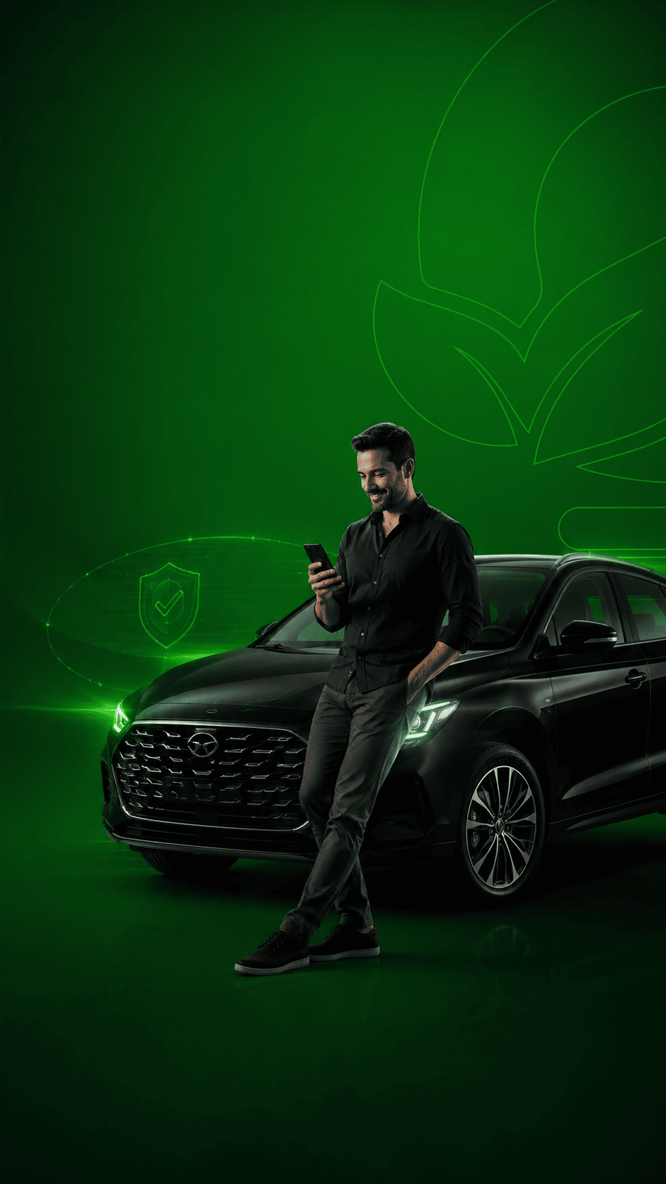 Homem analisando proposta de Seguro Auto pelo celular