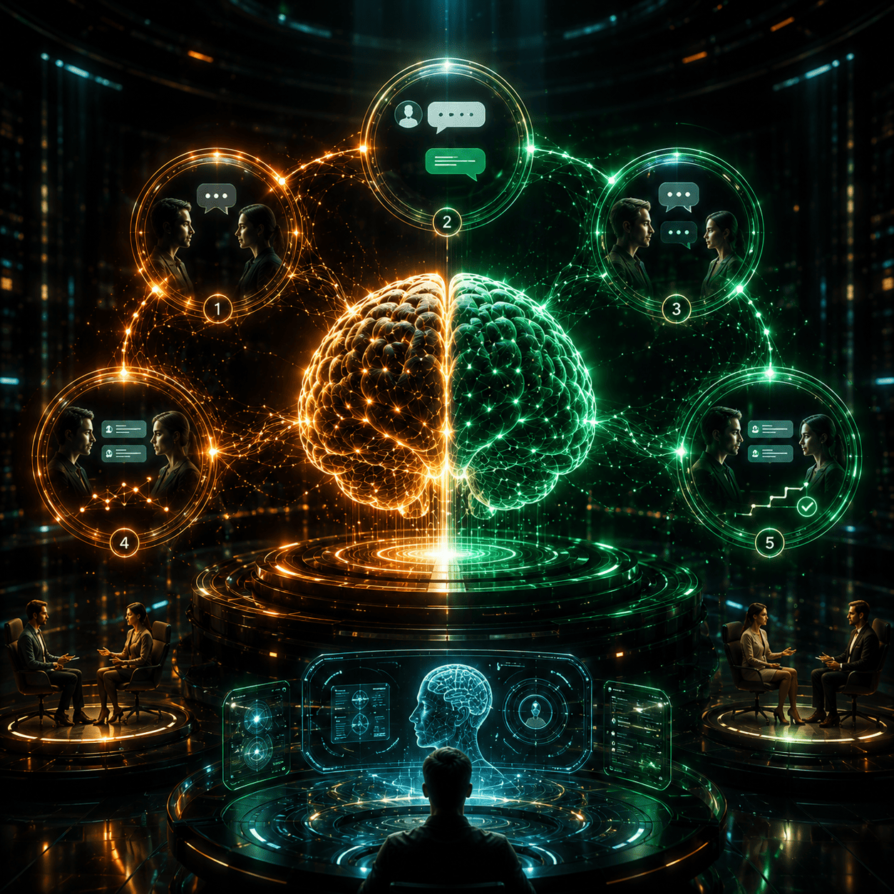 Conversa de cinco turnos HotBrain